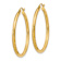 14k Yellow Gold Satin and Diamond-Cut 1 3/16" Round Hoop Earrings