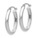 Rhodium Over 14k White Gold 5/8" Polished Oval Hoop Earrings