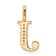 14K Yellow Gold Diamond Letter J Initial Pendant