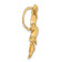 14k Yellow Gold Textured Triple Dolphin Slide Pendant