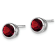 Rhodium Over Sterling Silver Garnet Circle Stud Earrings