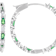 Inside-Out Green And White CZHoop Earrings