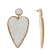 Off Park® Collection, White Seed Beaded Heart Drop Earring.