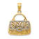 14k Yellow Gold 3D and Rhodium Over 14k Yellow Gold 3D Textured
Reversible Mom Handbag Pendant