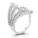 Rachel Zoe CZ Graduated Bypass Fan Ring in Rhodium Over Sterling Silver