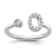 Rhodium Over 14K White Gold Lab Grown Diamond VS/SI GH, Initial O
Adjustable Ring