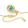 Turquoise Pear And Blue Topaz Pendant Necklace In 18K Gold Over Sterling Silver