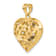 14k Yellow Gold 3D Satin and Diamond-Cut Fancy Heart Pendant