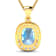 3.0ctw 14K Yellow Gold Cushion Aquamarine and White Diamond Pendant with
18 inch Cable Chain