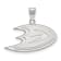 Rhodium Over Sterling Silver  NHL LogoArt Anaheim Ducks Medium Pendant