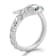 Rachel Zoe CZ Bypass Snake Ring in Rhodium Over Sterling Silver