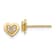 14k Yellow Gold Cubic Zirconia Children's Heart Post Earrings