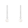 White Cultured Freshwater Pearl Rhodium Over Sterling Silver 7-8mm Round Earrings