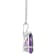 12x8mm Pear Shape Amethyst Rhodium Over Sterling Silver Pendant With Chain