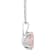 10x8mm Oval Rose Quartz Rhodium Over Sterling Silver Pendant With Chain