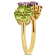 2 3/4 CT TGW Multi-Gemstone Floral Ring in Yellow Plated Sterling Silver