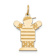 14k Yellow Gold Satin Boy with Cap on Left Love Charm