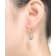 Square CZ Halo Drop Earrings In 14K Gold Over Sterling Silver