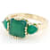 Green Onyx Three-Stone Ring In 18K Gold Over Sterling Silver