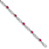 Rhodium Over 10k White Gold Diamond and Composite Ruby Bracelet