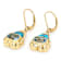 Blue Topaz And Inlay Turquoise Dangle Earrings In 18K Gold Over Sterling
Silver 2.89ctw