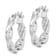 Rhodium Over Sterling Silver Twisted 3.5x20mm Hoop Earrings