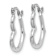 Rhodium Over 14k White Gold 5/8" Heart Shaped Hoop Earrings