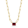 Sterling Statements 14K Yellow Gold Over Sterling Silver Red CZ Necklace
with Paperclip Chain