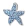Rhodium Over Sterling Silver Polished Crystal Starfish Chain Slide Pendant