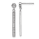 Rhodium Over Sterling Silver Polished Cubic Zirconia Bar Post Dangle Earrings