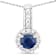 Blue Sapphire And White Topaz Pendant And Earring Set In Sterling Silver