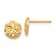 14k Yellow Gold Diamond-cut and Satin 8mm Sand Dollar Button Earrings
