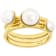 Cultured Freshwater Pearl Ring Set in 18k Gold Over Silver