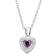 Purple And White Cubic Zirconia Rhodium Over Silver Children's Heart
Pendant With Chain 0.49ctw