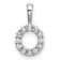 Rhodium Over 14K White Gold Lab Grown Diamond Letter O Initial Pendant