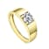 Square CZ Slim Band Ring In 14K Gold Over Brass
