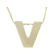 Block Letter V Initial Necklace In 10K Yellow Gold