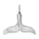 Rhodium Over Sterling Silver Polished Whale Tail Pendant