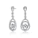 CZ Double Pear Drop Earrings In Sterling Silver