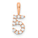 14k Rose Gold Diamond Number 5 Pendant