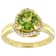 Peridot Round And White Zircon Halo Ring In 18K Gold Over Sterling
Silver 3.03ctw