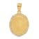 14k Yellow Gold Solid Satin, Polished and Textured Taurus Zodiac Oval Pendant