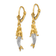 14k Yellow Gold and Rhodium Over 14k Yellow Gold Brushed Polished
Mermaid Dangle Earrings
