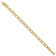 14k Yellow Gold 7mm Solid Triple Link Charm Bracelet