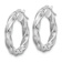 Rhodium Over 14k White Gold 11/16" Twisted and Textured Round Hoop Earrings