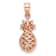 14k Rose Gold Polished and Textured 3D Pineapple Pendant