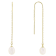 Freshwater Pearl Threader Earrings In 14K Gold Over Sterling Silver
