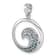 Rhodium Over Sterling Silver Polished Cubic Zirconia Wave Pendant