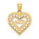 14k Yellow Gold Textured Amor in Cut-Out Heart Charm