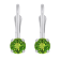 4mm Round Peridot Rhodium Over 14k White Gold Drop Earrings